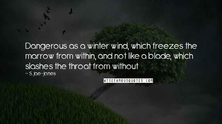 S. Jae-Jones Quotes: Dangerous as a winter wind, which freezes the marrow from within, and not like a blade, which slashes the throat from without