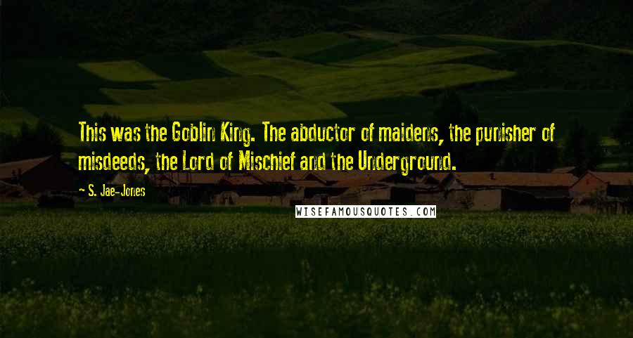 S. Jae-Jones Quotes: This was the Goblin King. The abductor of maidens, the punisher of misdeeds, the Lord of Mischief and the Underground.