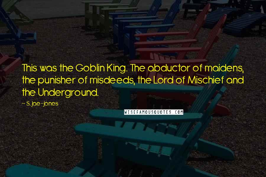 S. Jae-Jones Quotes: This was the Goblin King. The abductor of maidens, the punisher of misdeeds, the Lord of Mischief and the Underground.