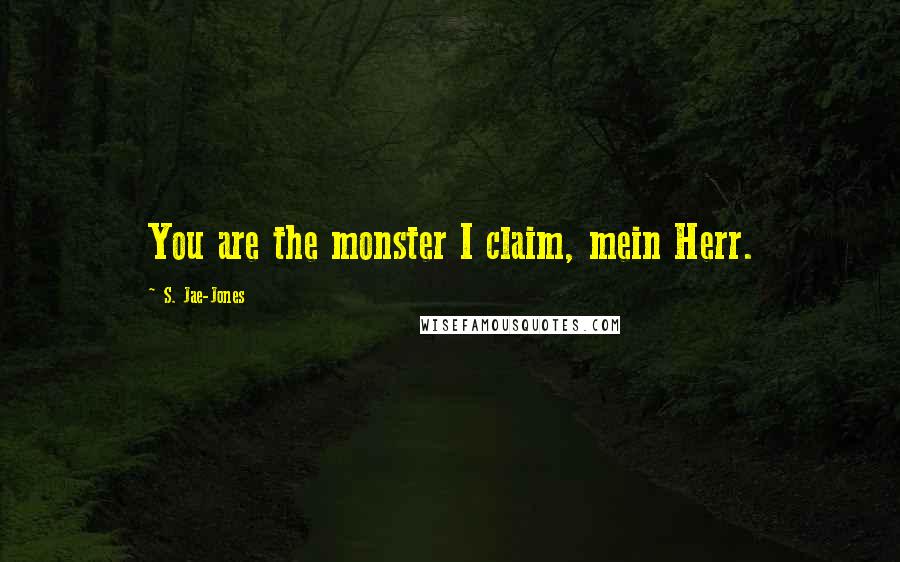 S. Jae-Jones Quotes: You are the monster I claim, mein Herr.