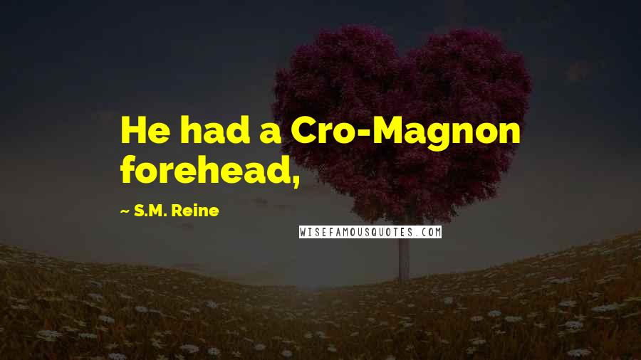 S.M. Reine Quotes: He had a Cro-Magnon forehead,