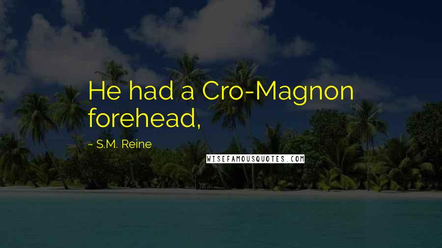 S.M. Reine Quotes: He had a Cro-Magnon forehead,