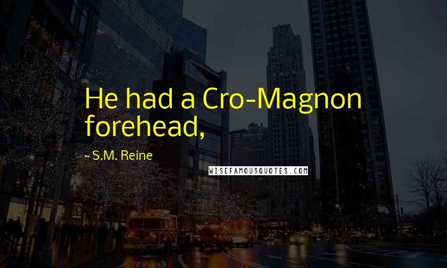 S.M. Reine Quotes: He had a Cro-Magnon forehead,