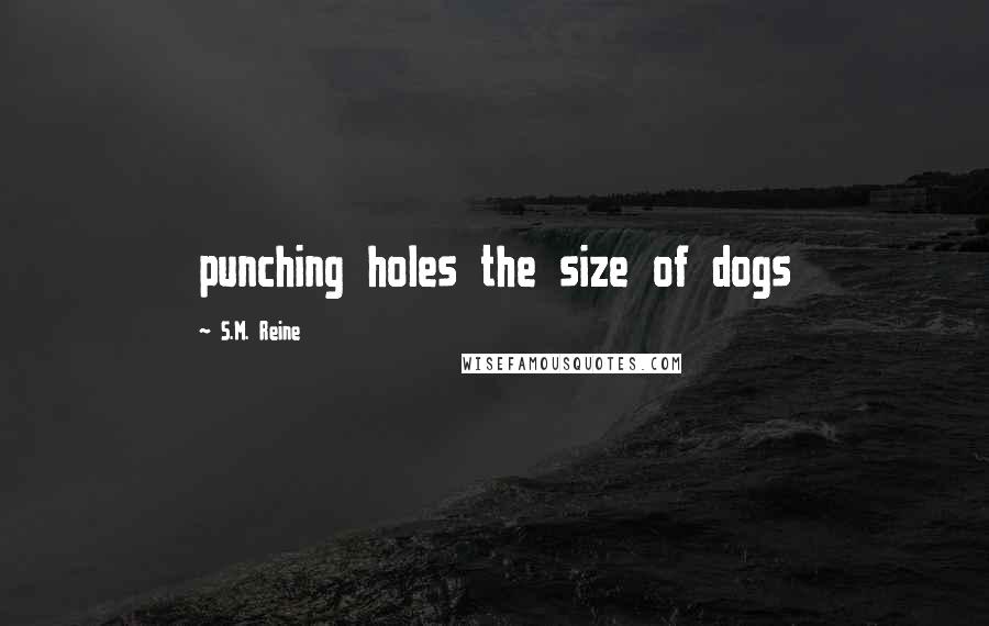 S.M. Reine Quotes: punching holes the size of dogs