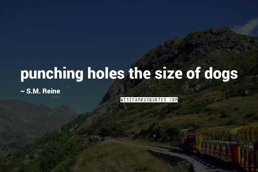 S.M. Reine Quotes: punching holes the size of dogs