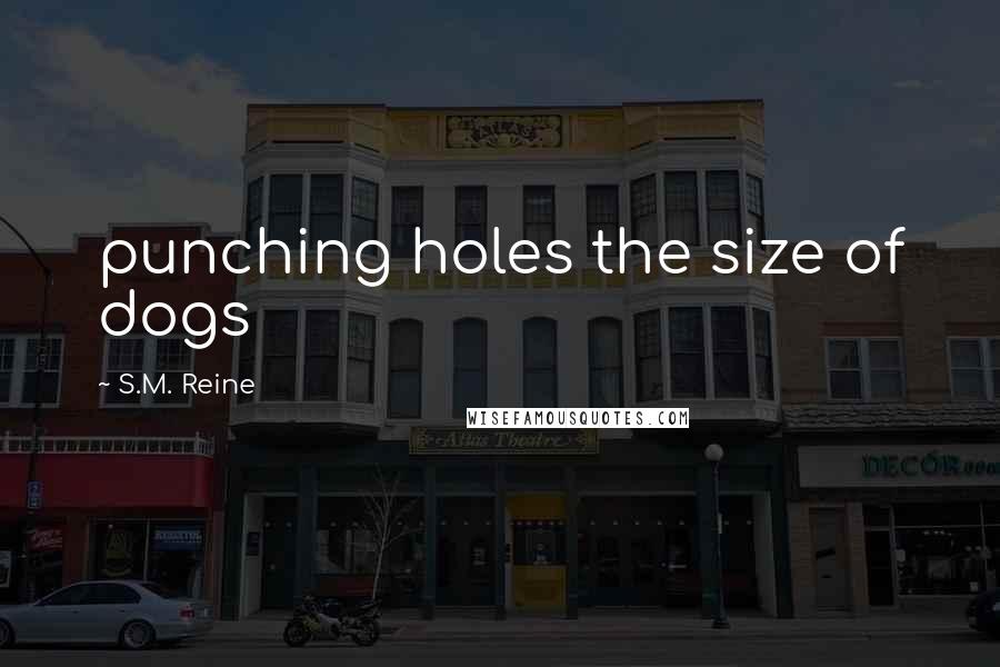 S.M. Reine Quotes: punching holes the size of dogs