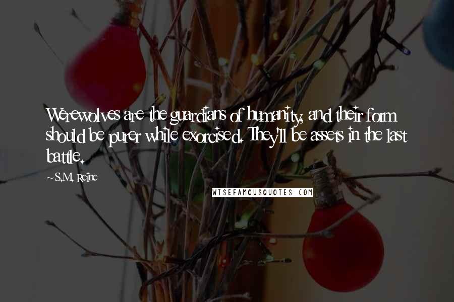 S.M. Reine Quotes: Werewolves are the guardians of humanity, and their form should be purer while exorcised. They'll be assets in the last battle.