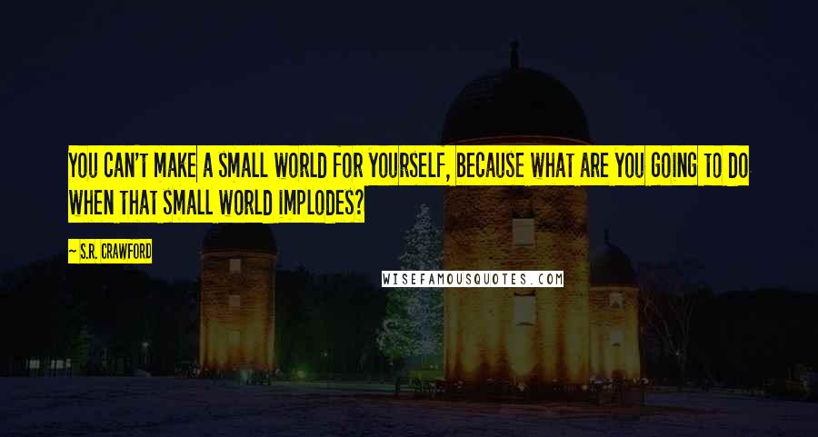 S.R. Crawford Quotes: You can't make a small world for yourself, because what are you going to do when that small world implodes?