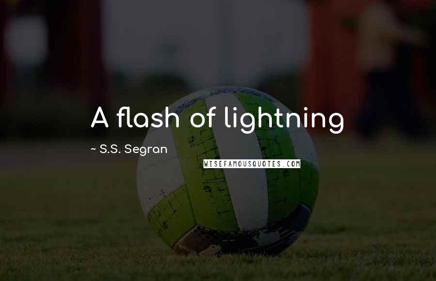 S.S. Segran Quotes: A flash of lightning