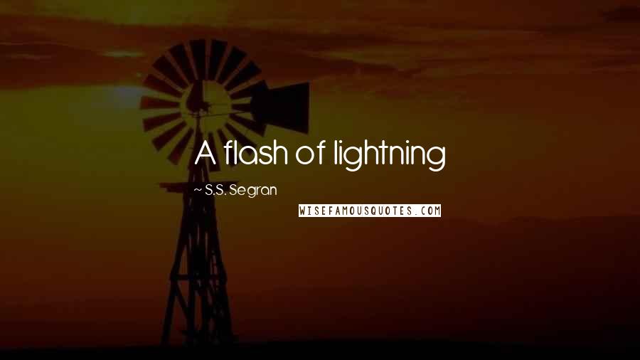 S.S. Segran Quotes: A flash of lightning