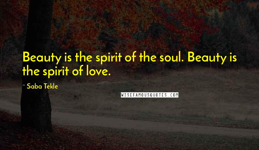 Saba Tekle Quotes: Beauty is the spirit of the soul. Beauty is the spirit of love.