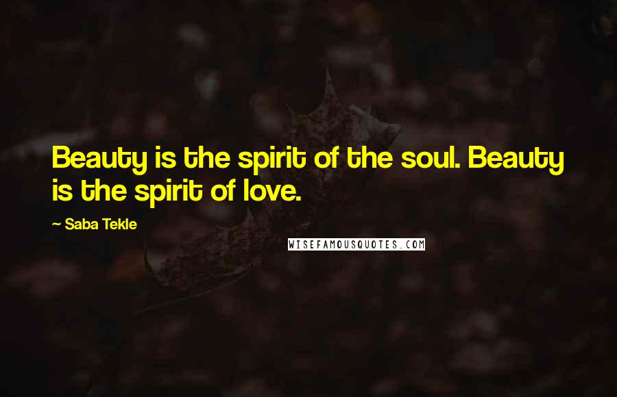 Saba Tekle Quotes: Beauty is the spirit of the soul. Beauty is the spirit of love.