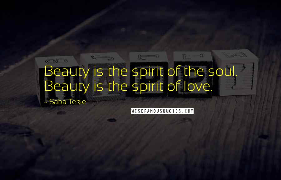 Saba Tekle Quotes: Beauty is the spirit of the soul. Beauty is the spirit of love.