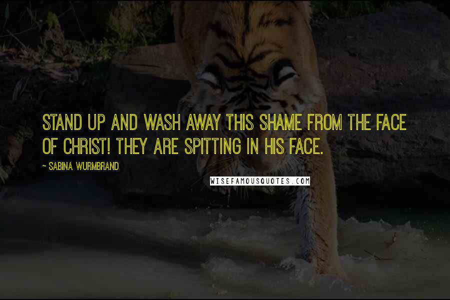 Sabina Wurmbrand Quotes: Stand up and wash away this shame from the face of Christ! They are spitting in His face.