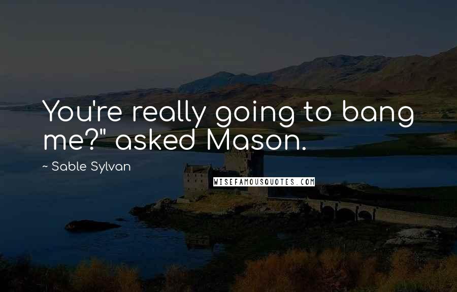 Sable Sylvan Quotes: You're really going to bang me?" asked Mason.