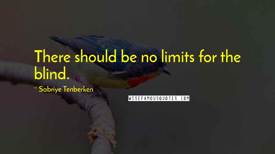 Sabriye Tenberken Quotes: There should be no limits for the blind.