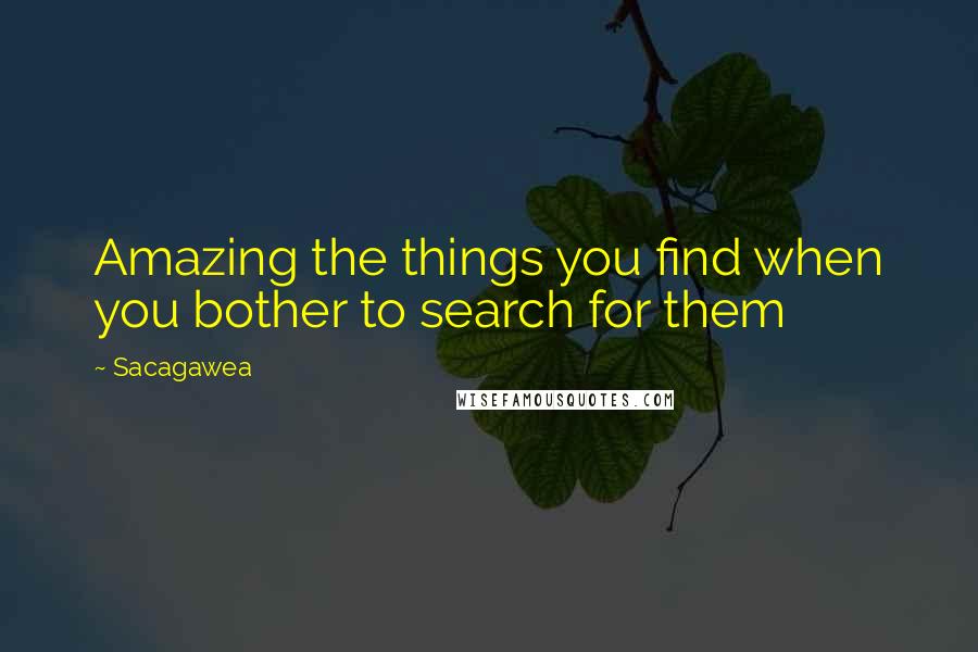 Sacagawea Quotes: Amazing the things you find when you bother to search for them