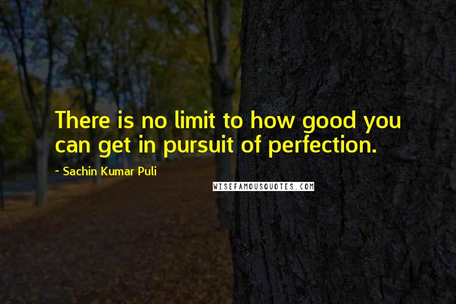 Sachin Kumar Puli Quotes: There is no limit to how good you can get in pursuit of perfection.