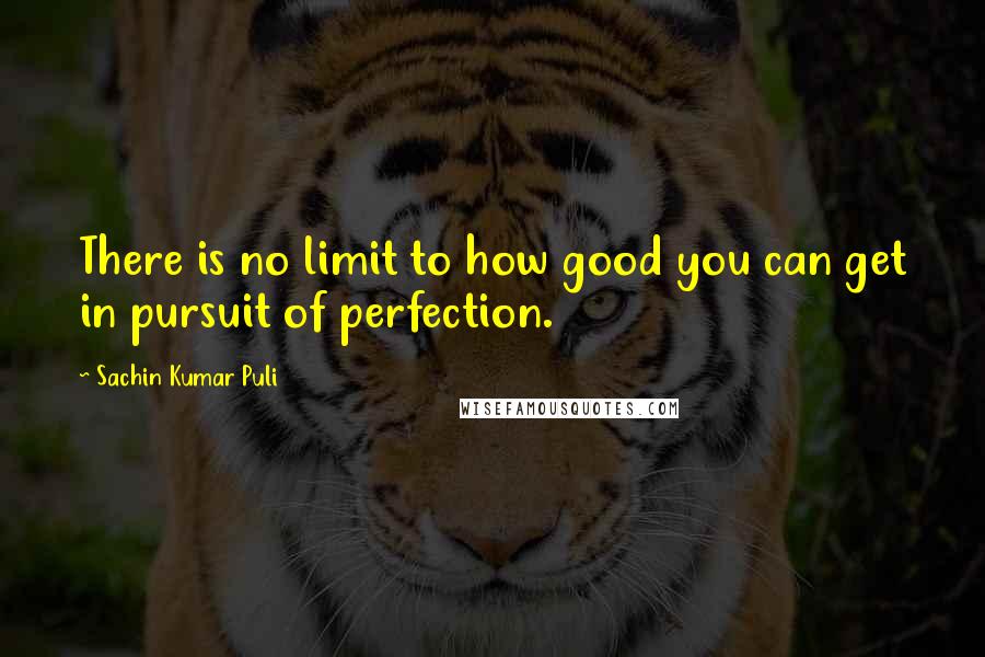 Sachin Kumar Puli Quotes: There is no limit to how good you can get in pursuit of perfection.