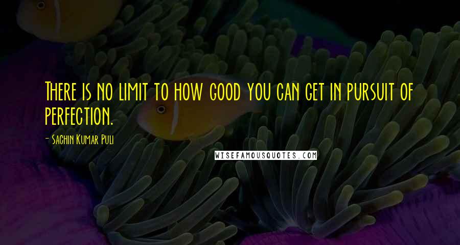 Sachin Kumar Puli Quotes: There is no limit to how good you can get in pursuit of perfection.