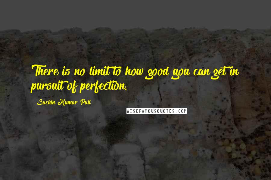 Sachin Kumar Puli Quotes: There is no limit to how good you can get in pursuit of perfection.