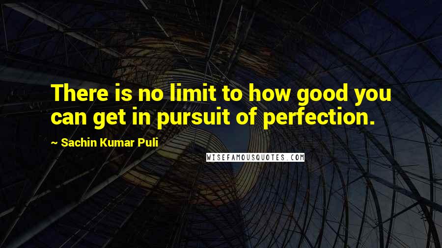 Sachin Kumar Puli Quotes: There is no limit to how good you can get in pursuit of perfection.