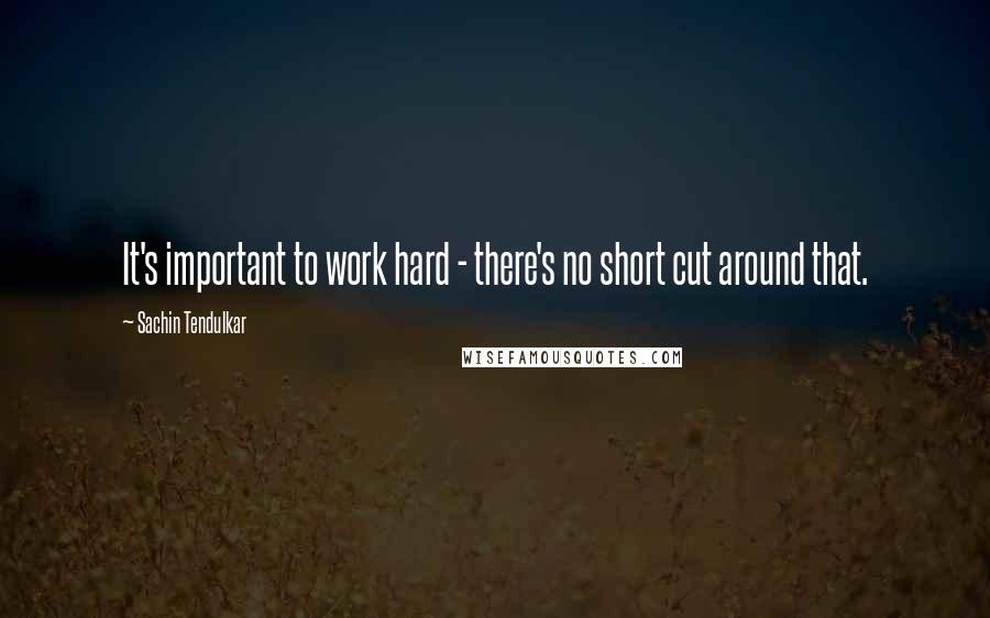 Sachin Tendulkar Quotes: It's important to work hard - there's no short cut around that.