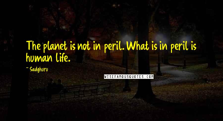 Sadghuru Quotes: The planet is not in peril. What is in peril is human life.