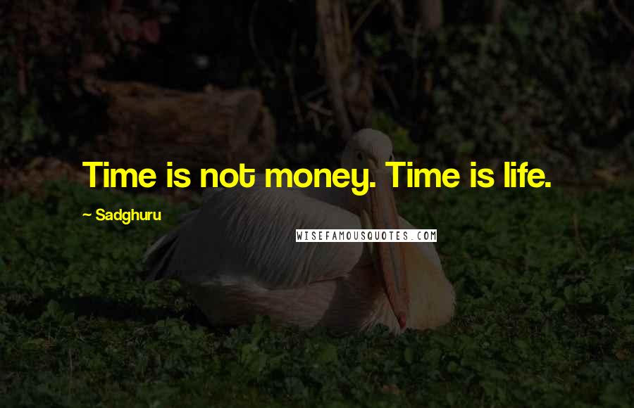 Sadghuru Quotes: Time is not money. Time is life.