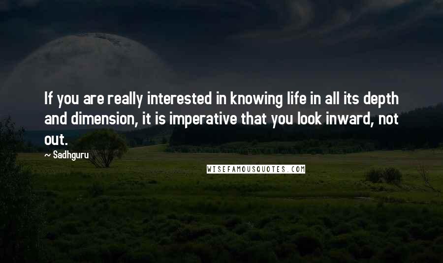 Sadhguru Quotes: If you are really interested in knowing life in all its depth and dimension, it is imperative that you look inward, not out.