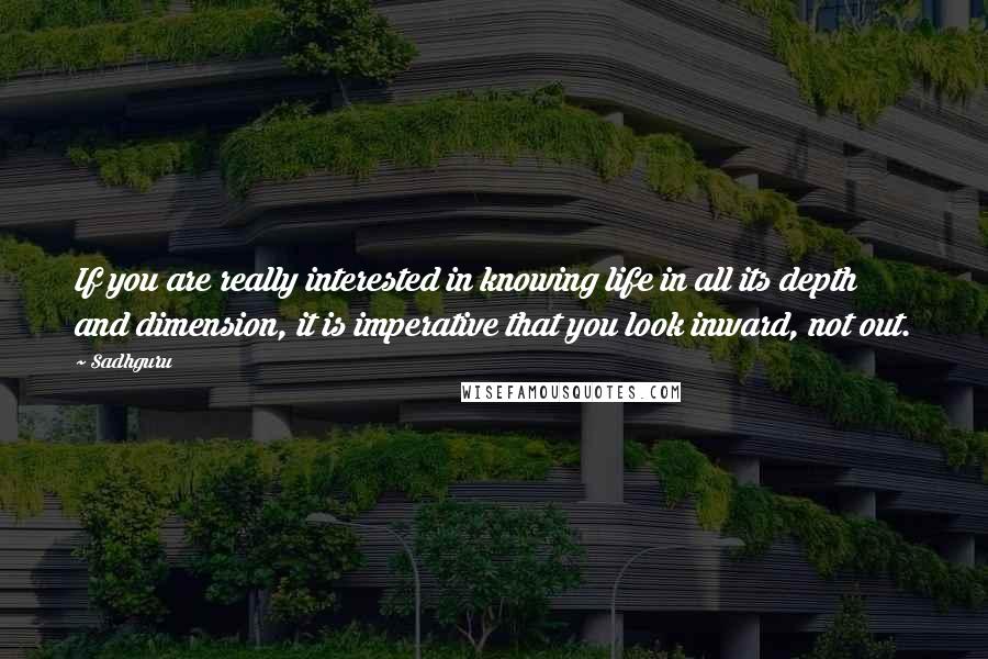 Sadhguru Quotes: If you are really interested in knowing life in all its depth and dimension, it is imperative that you look inward, not out.