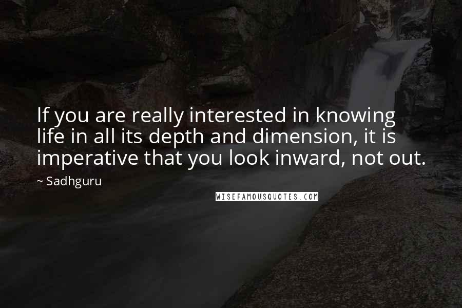 Sadhguru Quotes: If you are really interested in knowing life in all its depth and dimension, it is imperative that you look inward, not out.