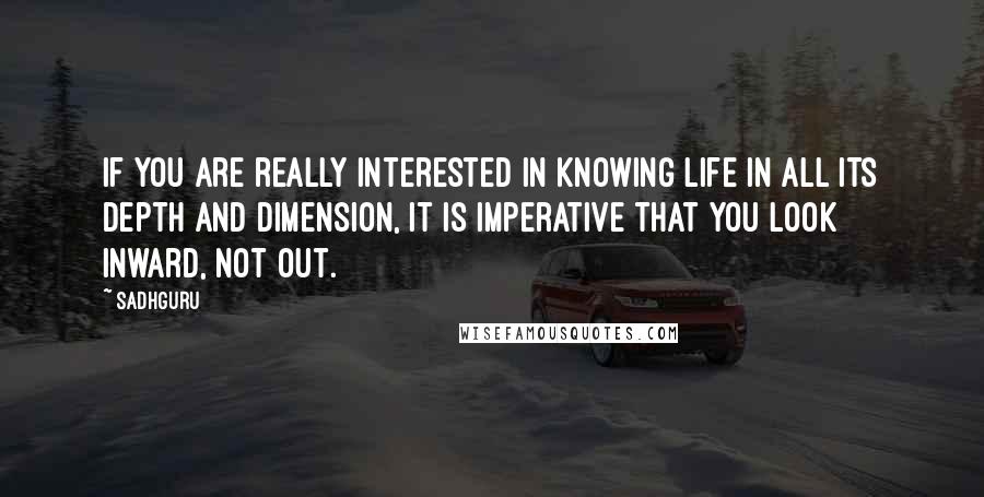 Sadhguru Quotes: If you are really interested in knowing life in all its depth and dimension, it is imperative that you look inward, not out.