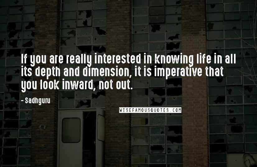 Sadhguru Quotes: If you are really interested in knowing life in all its depth and dimension, it is imperative that you look inward, not out.
