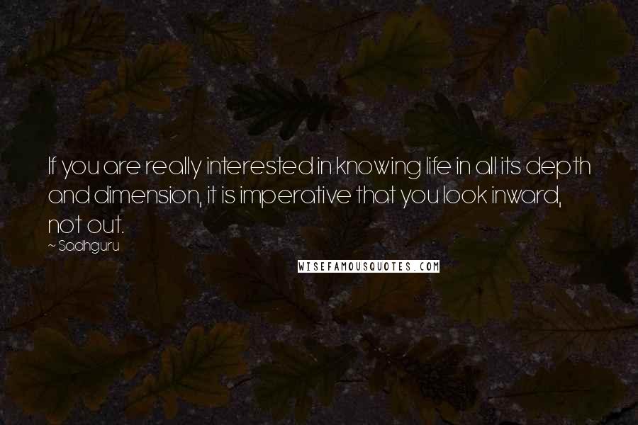 Sadhguru Quotes: If you are really interested in knowing life in all its depth and dimension, it is imperative that you look inward, not out.