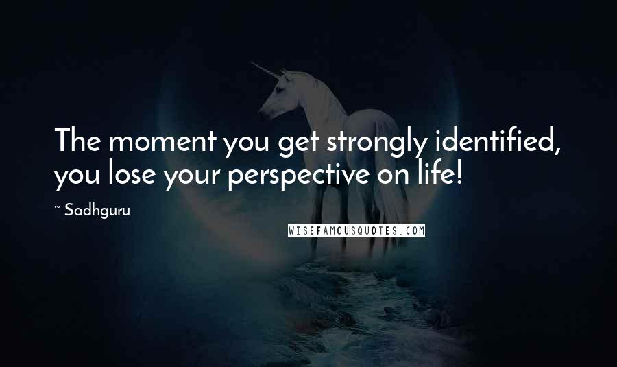 Sadhguru Quotes: The moment you get strongly identified, you lose your perspective on life!