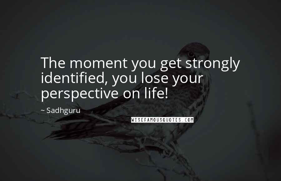 Sadhguru Quotes: The moment you get strongly identified, you lose your perspective on life!