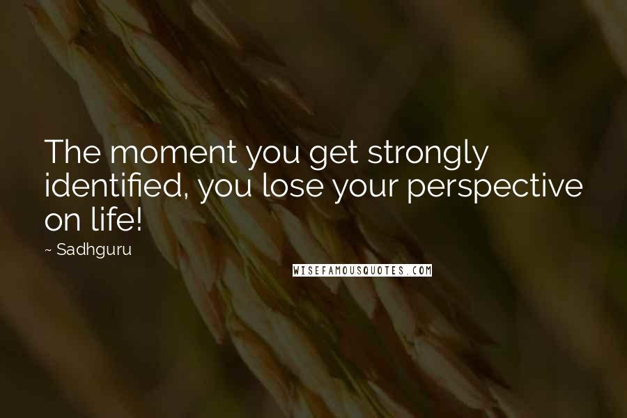 Sadhguru Quotes: The moment you get strongly identified, you lose your perspective on life!