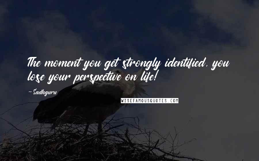 Sadhguru Quotes: The moment you get strongly identified, you lose your perspective on life!