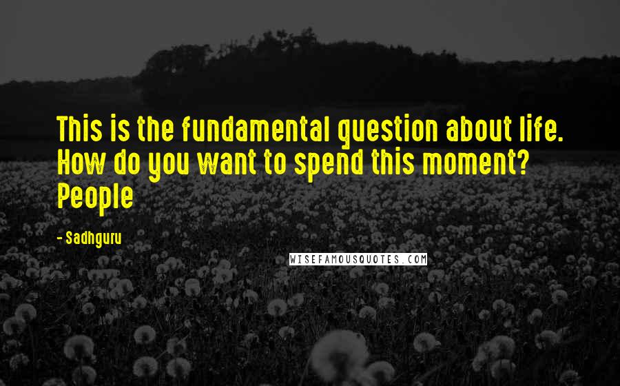 Sadhguru Quotes: This is the fundamental question about life. How do you want to spend this moment? People