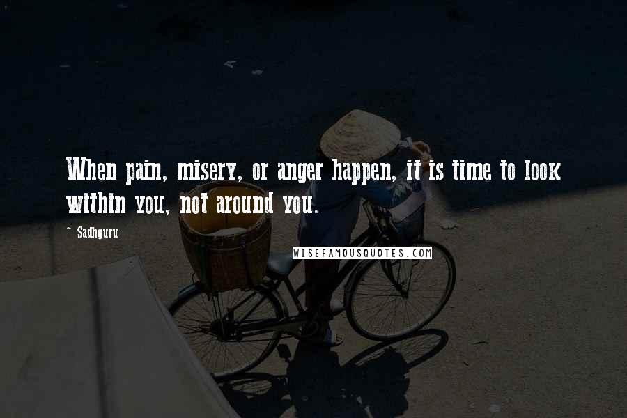 Sadhguru Quotes: When pain, misery, or anger happen, it is time to look within you, not around you.