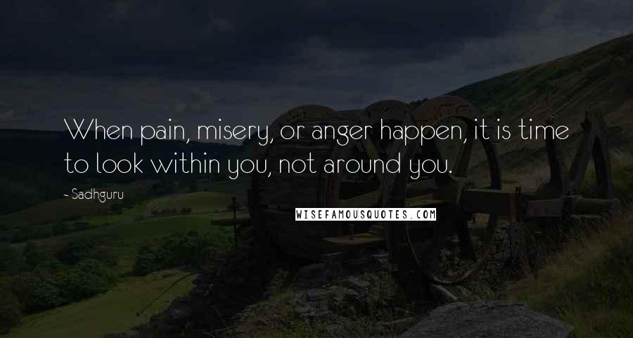 Sadhguru Quotes: When pain, misery, or anger happen, it is time to look within you, not around you.