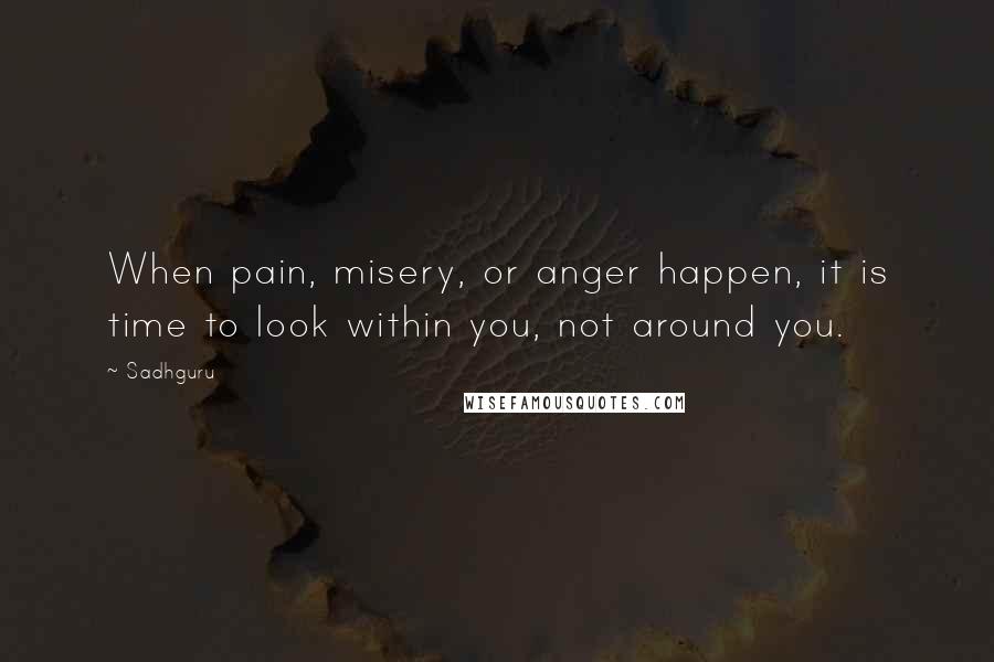 Sadhguru Quotes: When pain, misery, or anger happen, it is time to look within you, not around you.