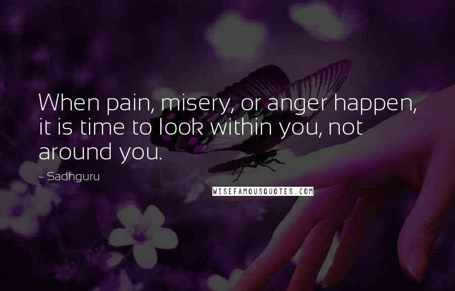 Sadhguru Quotes: When pain, misery, or anger happen, it is time to look within you, not around you.