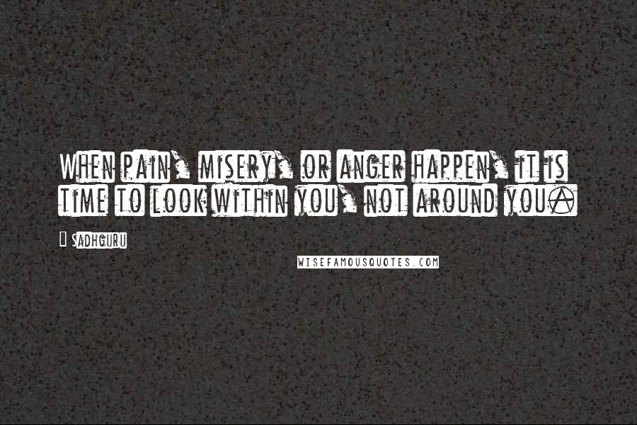 Sadhguru Quotes: When pain, misery, or anger happen, it is time to look within you, not around you.