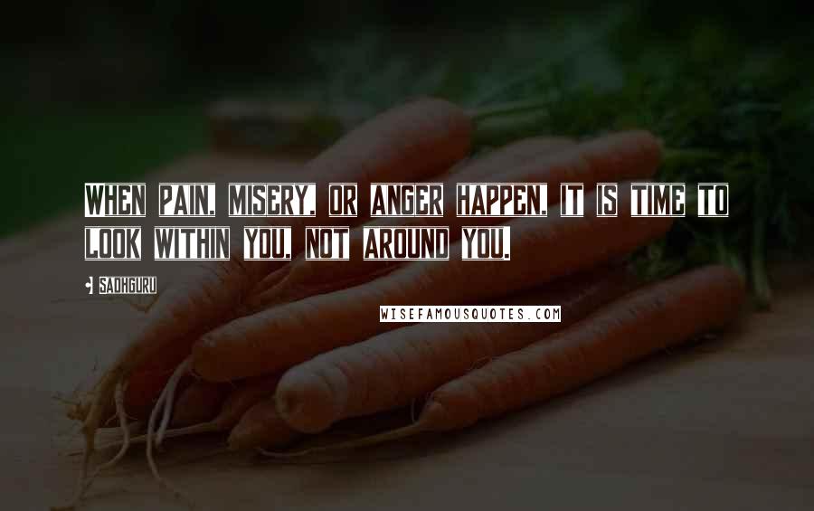 Sadhguru Quotes: When pain, misery, or anger happen, it is time to look within you, not around you.
