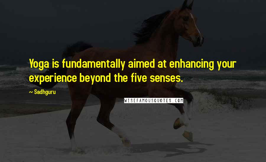 Sadhguru Quotes: Yoga is fundamentally aimed at enhancing your experience beyond the five senses.