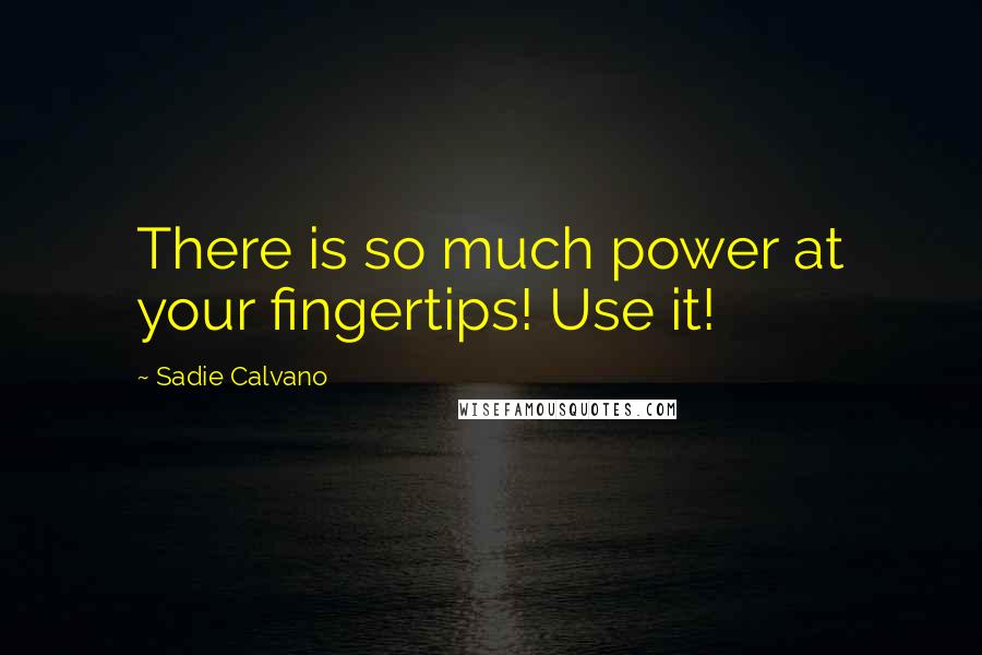 Sadie Calvano Quotes: There is so much power at your fingertips! Use it!