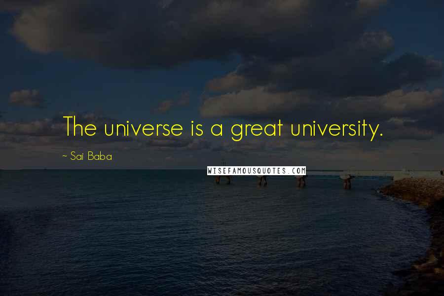 Sai Baba Quotes: The universe is a great university.