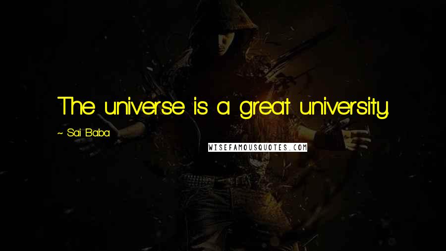 Sai Baba Quotes: The universe is a great university.